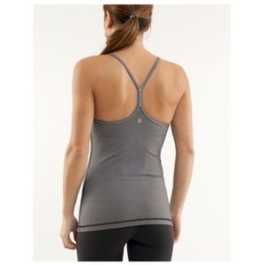 Lululemon Power Y Tank - White & Black Mircostripe